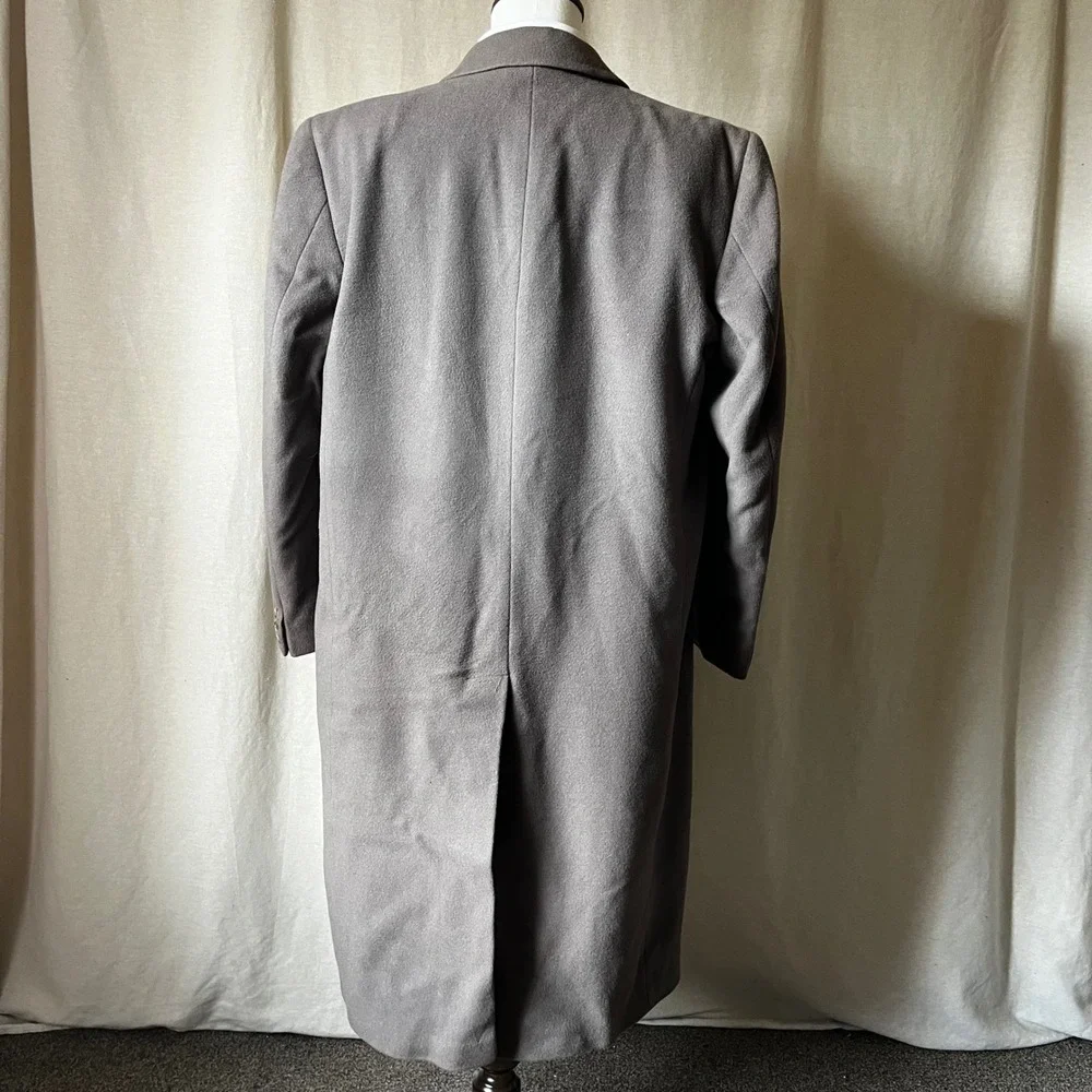 Vintage Taupe Gray Cashmere Blend Overcoat Men's‎ Size 44L Classic